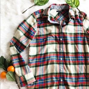 Lands’ End Plaid Button Down Flannel // Size Small